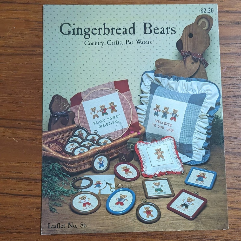 Gingerbread Bears Cross Stitch Pattern Pamphlet 1984
